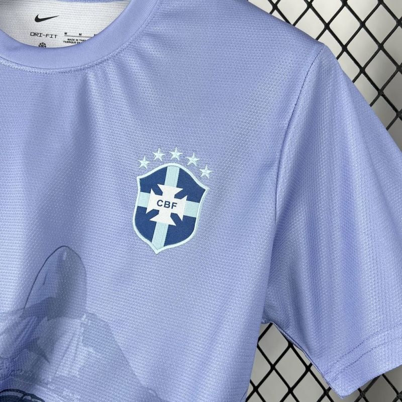 Camiseta Brasil Cristo Redentor Violeta Claro 2025/26 Versión Fan