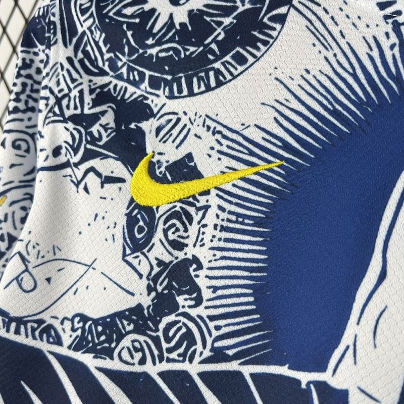 Camiseta Brasil Cristo Redentor Azul y Blanco 2025/26 Versión Fan