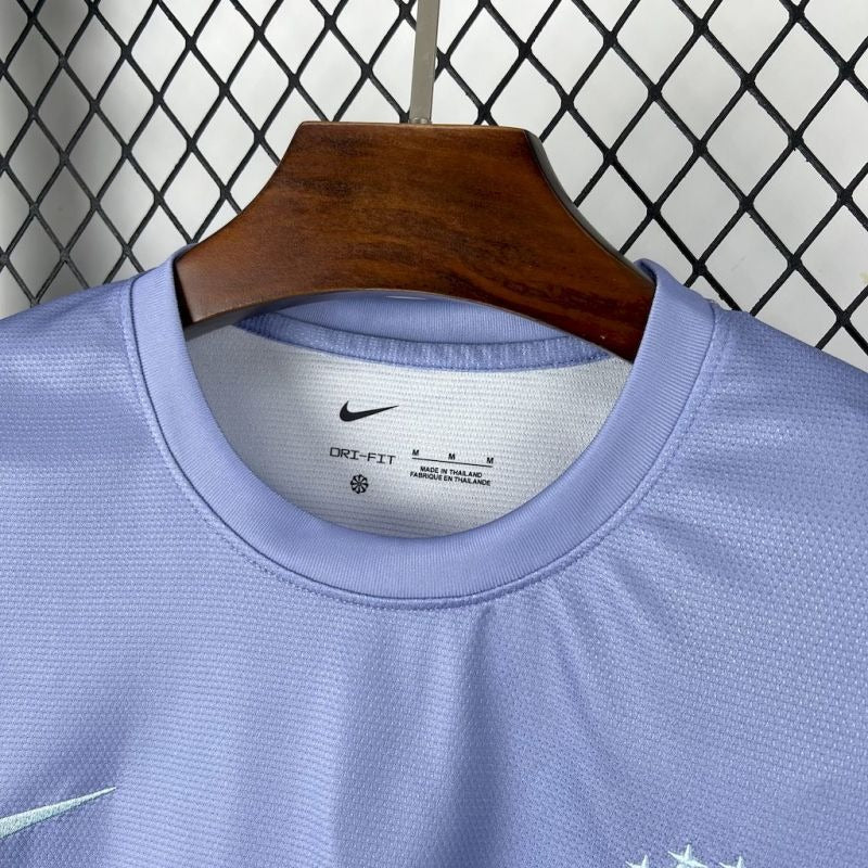 Camiseta Brasil Cristo Redentor Violeta Claro 2025/26 Versión Fan