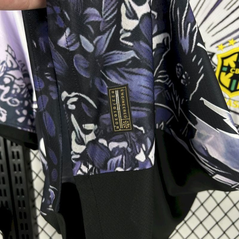 Camiseta Brasil Cristo Redentor Purpura Oscuro 2025/26 Versión Fan