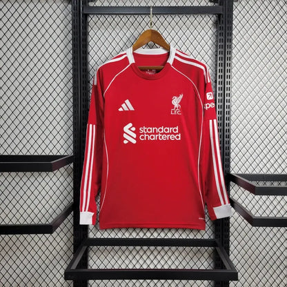 Camiseta Liverpool Local Manga Larga 2025/26 Versión Fan