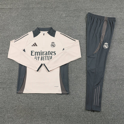Buzo Completo Real Madrid Crema Con Cierre