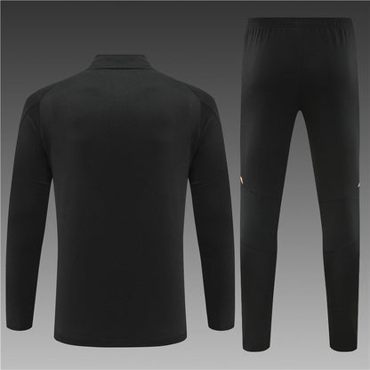 Buzo Completo Real Madrid Negro Dorado