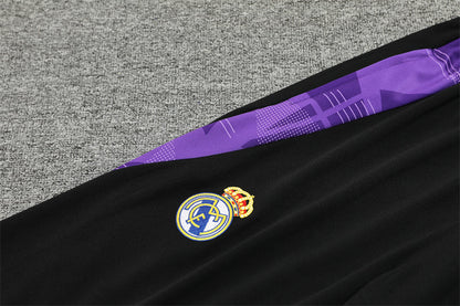 Buzo Completo con Cierre Real Madrid Negro Morado