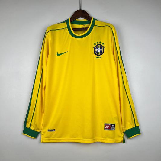 Camiseta Brasil 1998 Local | Versión Fan Manga Larga