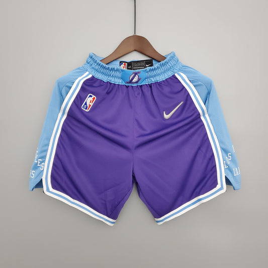 Camiseta Los Ángeles Lakers City Edition Shorts Morados