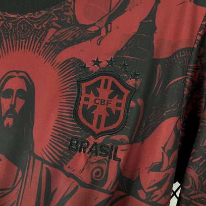 Camiseta Brasil "Jordan Rojo y Negro" 2025/26 Versión Fan