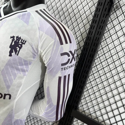 Camiseta Manchester United Visita Manga Larga 2025/26 Versión Jugador